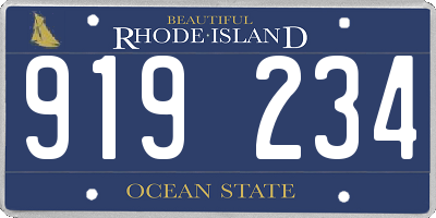RI license plate 919234