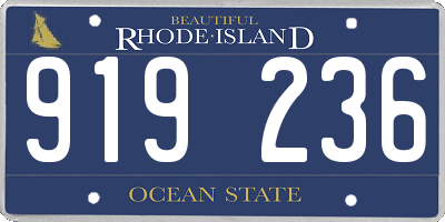 RI license plate 919236