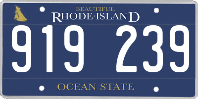 RI license plate 919239