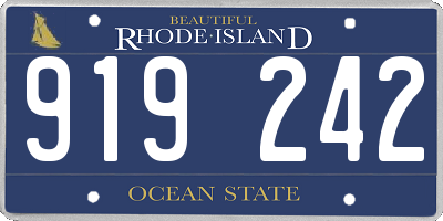 RI license plate 919242