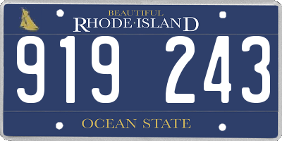 RI license plate 919243
