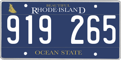 RI license plate 919265