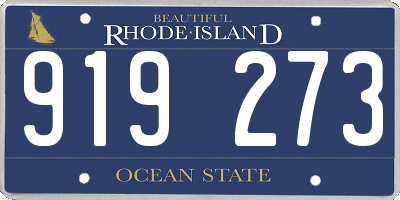 RI license plate 919273