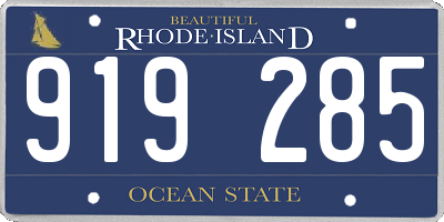 RI license plate 919285
