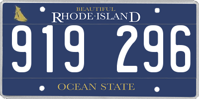 RI license plate 919296