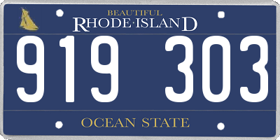 RI license plate 919303