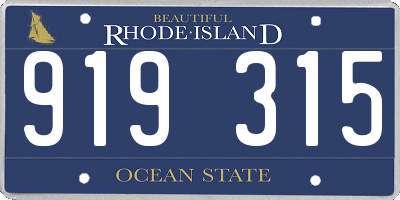 RI license plate 919315