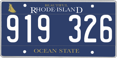 RI license plate 919326