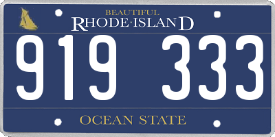 RI license plate 919333