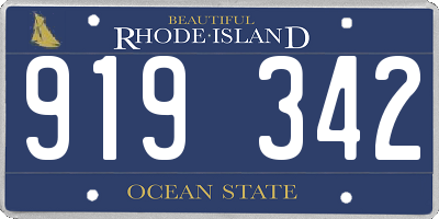 RI license plate 919342