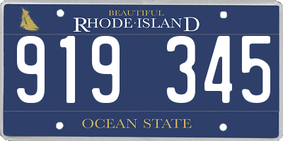 RI license plate 919345