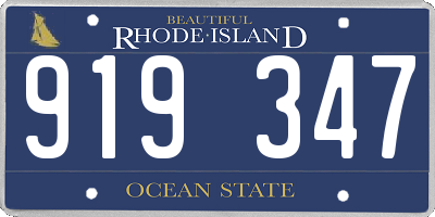 RI license plate 919347