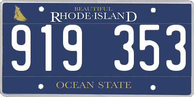 RI license plate 919353