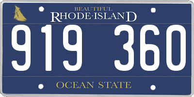 RI license plate 919360