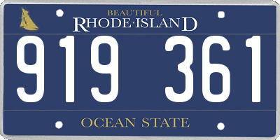 RI license plate 919361