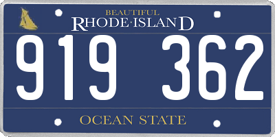 RI license plate 919362