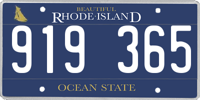 RI license plate 919365