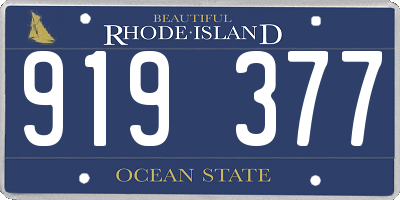 RI license plate 919377
