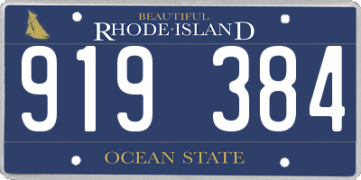 RI license plate 919384
