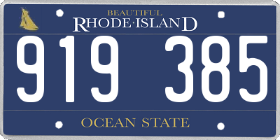 RI license plate 919385