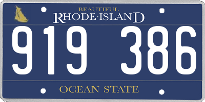 RI license plate 919386