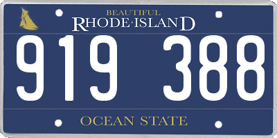 RI license plate 919388
