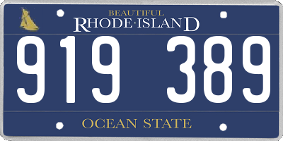 RI license plate 919389
