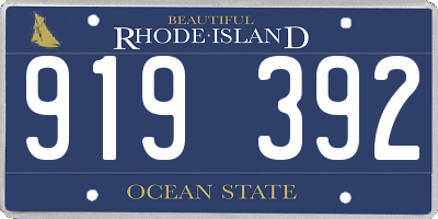 RI license plate 919392