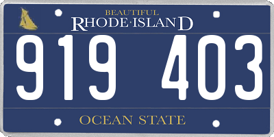 RI license plate 919403