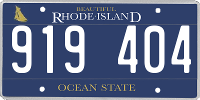 RI license plate 919404