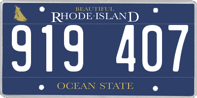 RI license plate 919407