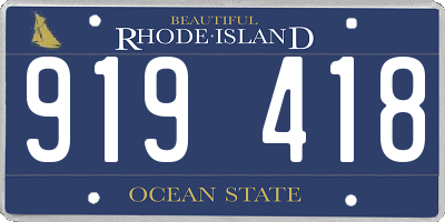 RI license plate 919418