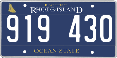 RI license plate 919430