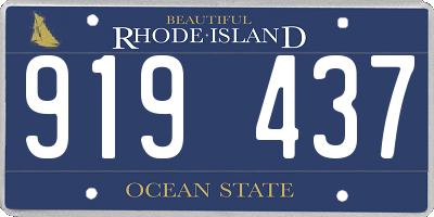 RI license plate 919437