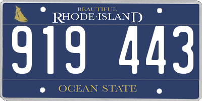 RI license plate 919443
