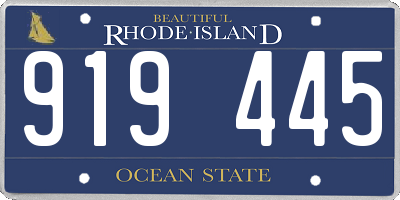 RI license plate 919445