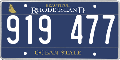 RI license plate 919477
