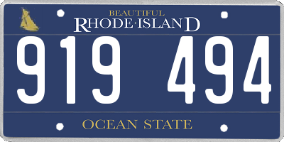 RI license plate 919494