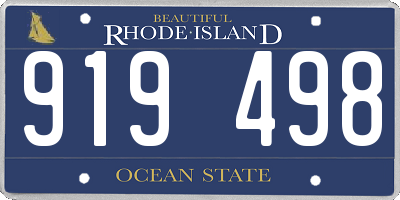 RI license plate 919498