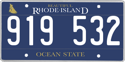 RI license plate 919532