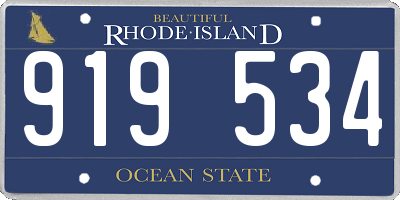 RI license plate 919534