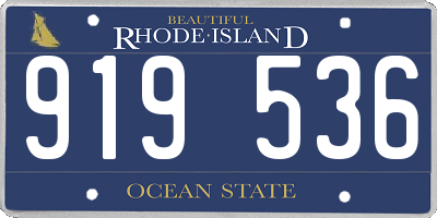 RI license plate 919536