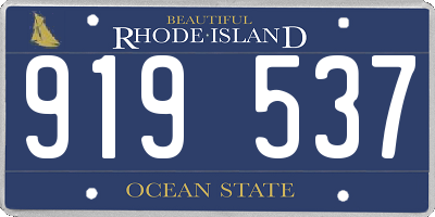 RI license plate 919537