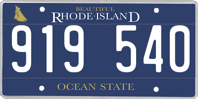 RI license plate 919540
