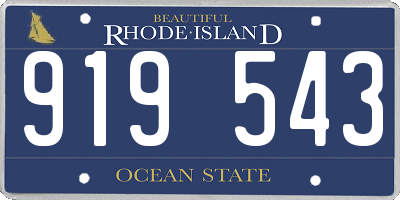 RI license plate 919543