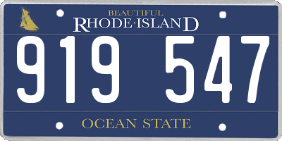 RI license plate 919547