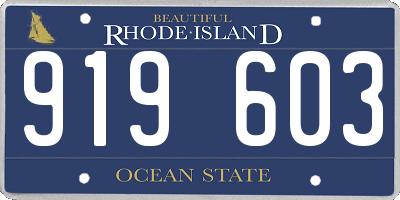 RI license plate 919603