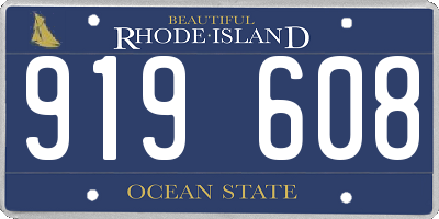 RI license plate 919608