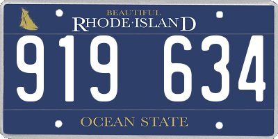 RI license plate 919634