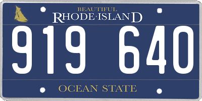 RI license plate 919640